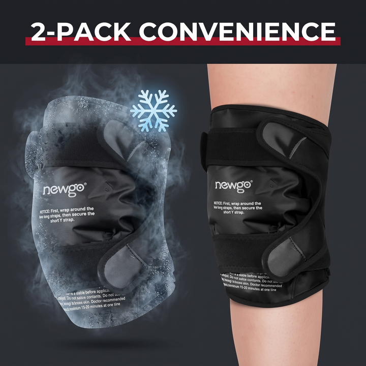 2-pack knee ice pack wraps for convenient alternating use
