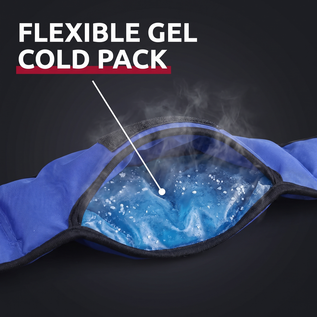 Flexible gel cold pack interior of the reusable knee ice pack wrap