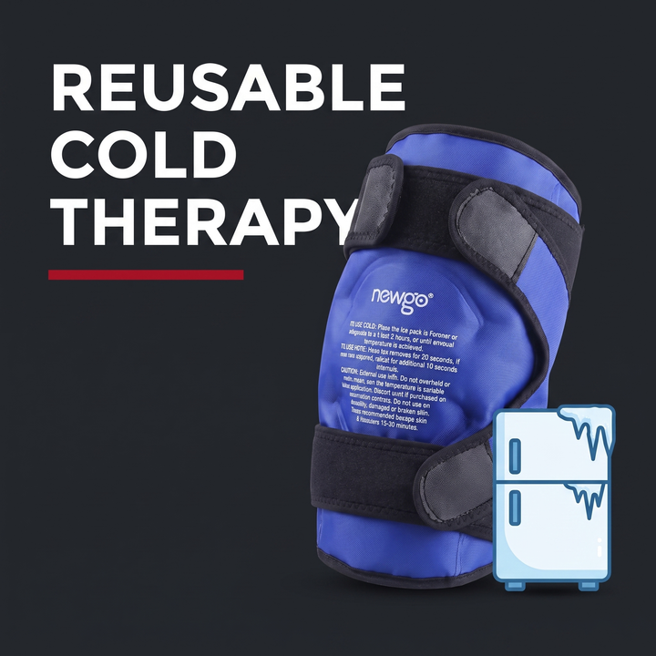 Reusable gel knee ice pack wrap for repeated cold therapy use