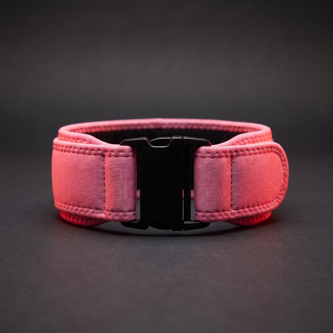 Pink adjustable knee support strap for basketball, running, and gym training
