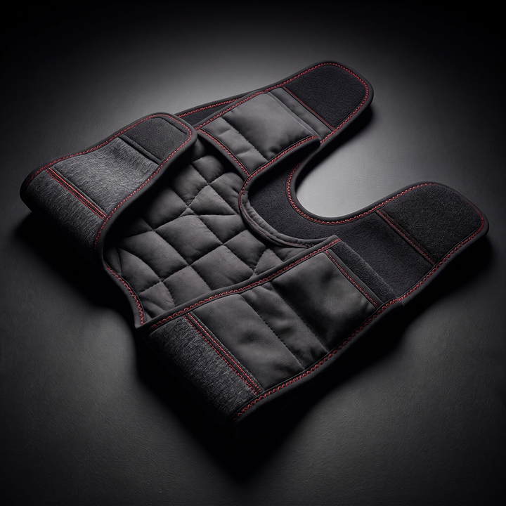 Knee recovery wrap opened flat showing soft interior padding