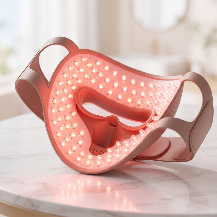 Professional LED Light Therapy Face Mask 4 Colour Red Infrared Photon Skin Rejuvenation Anti Acne Pore Care Wireless Rechargeable Home Skincare - LED Light Panel Glow Detail