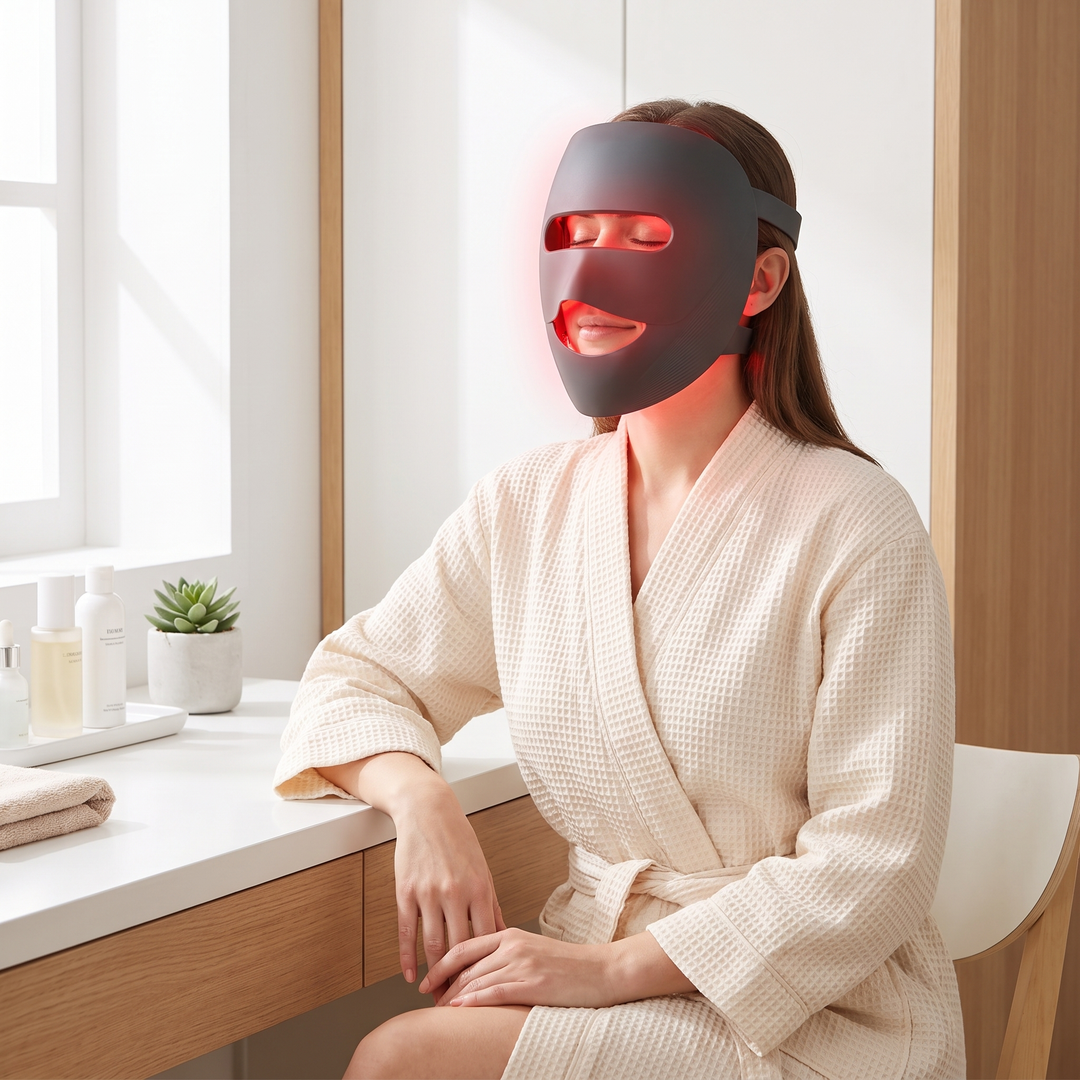 Professional LED Light Therapy Face Mask 4 Colour Red Infrared Photon Skin Rejuvenation Anti Acne Pore Care Wireless Rechargeable Home Skincare - Home Skincare Routine Lifestyle
