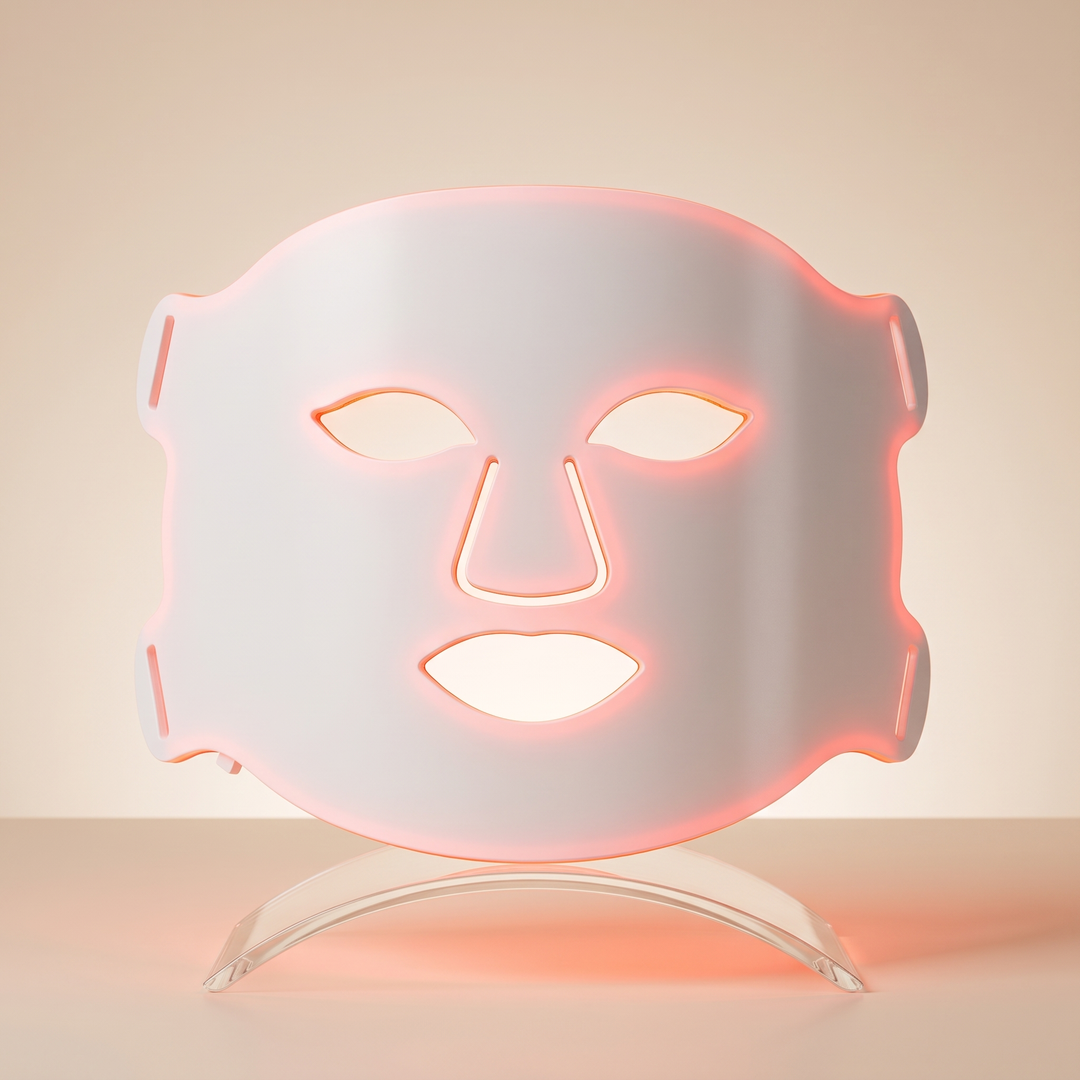Professional LED Face &amp; Neck Light Therapy Mask - mask-only hero front view, 8-colour photon light therapy for radiant, even-toned skin