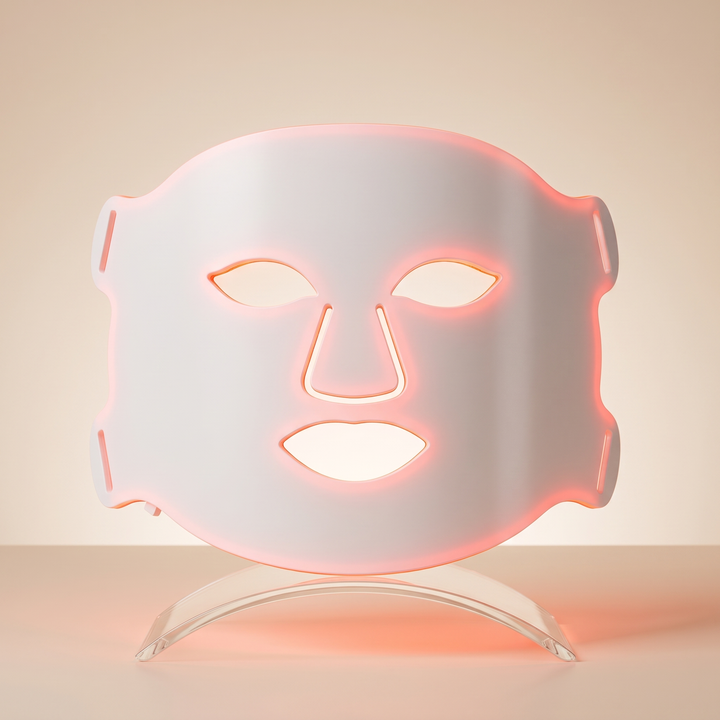 Professional LED Face &amp; Neck Light Therapy Mask - mask-only hero front view, 8-colour photon light therapy for radiant, even-toned skin