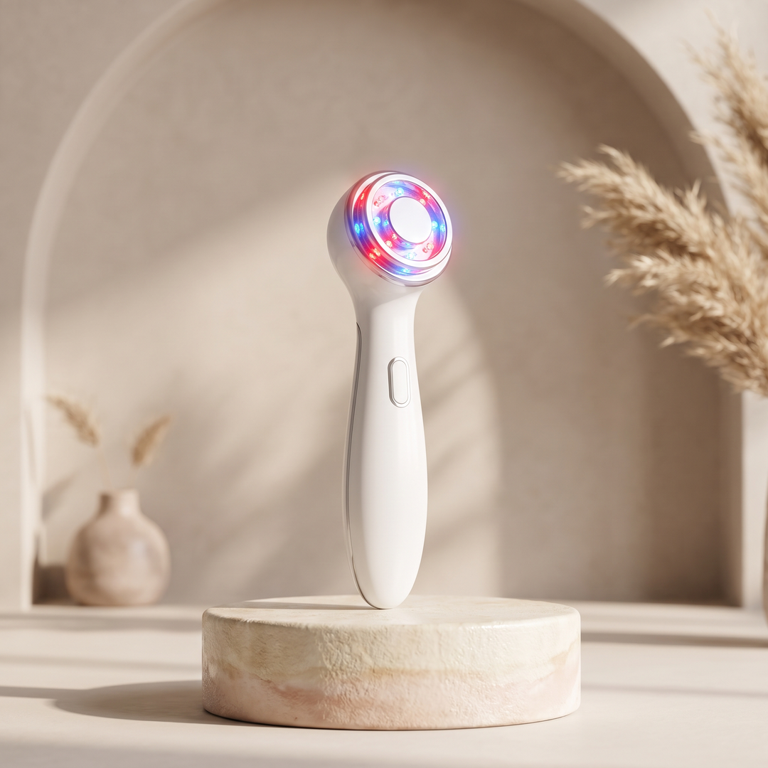 Professional LED Light Therapy Face Neck Massager - front view product photo