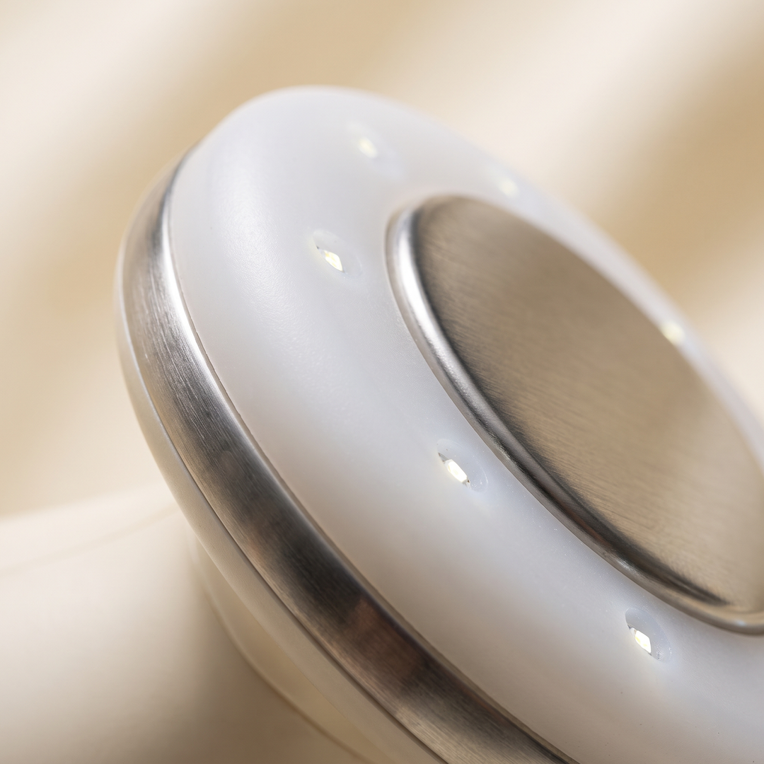 Professional LED Light Therapy Face Neck Massager - close-up of massage contact plate texture