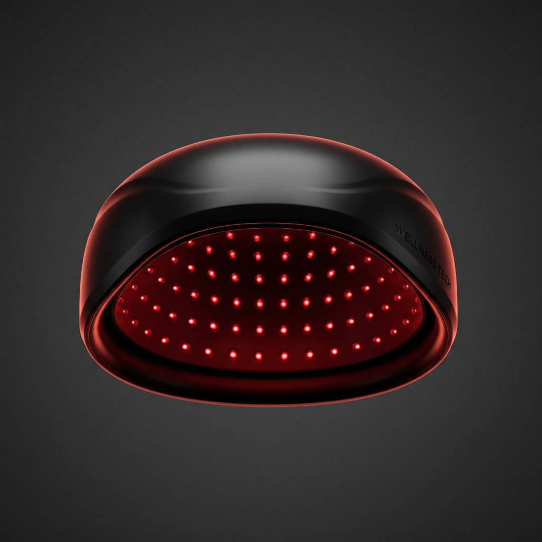 LED Red Light Scalp Care Cap for Hair Care Routine - Black Front View