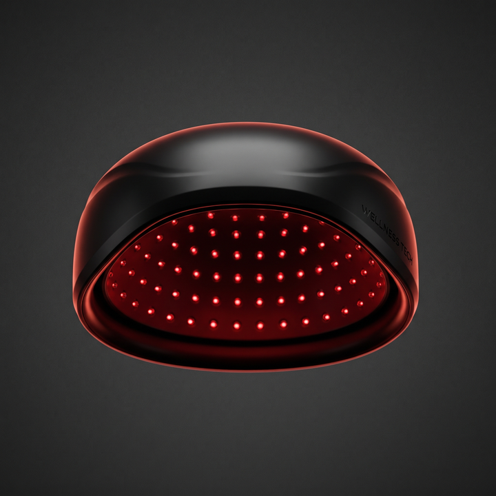 LED Red Light Scalp Care Cap for Hair Care Routine - Black Front View