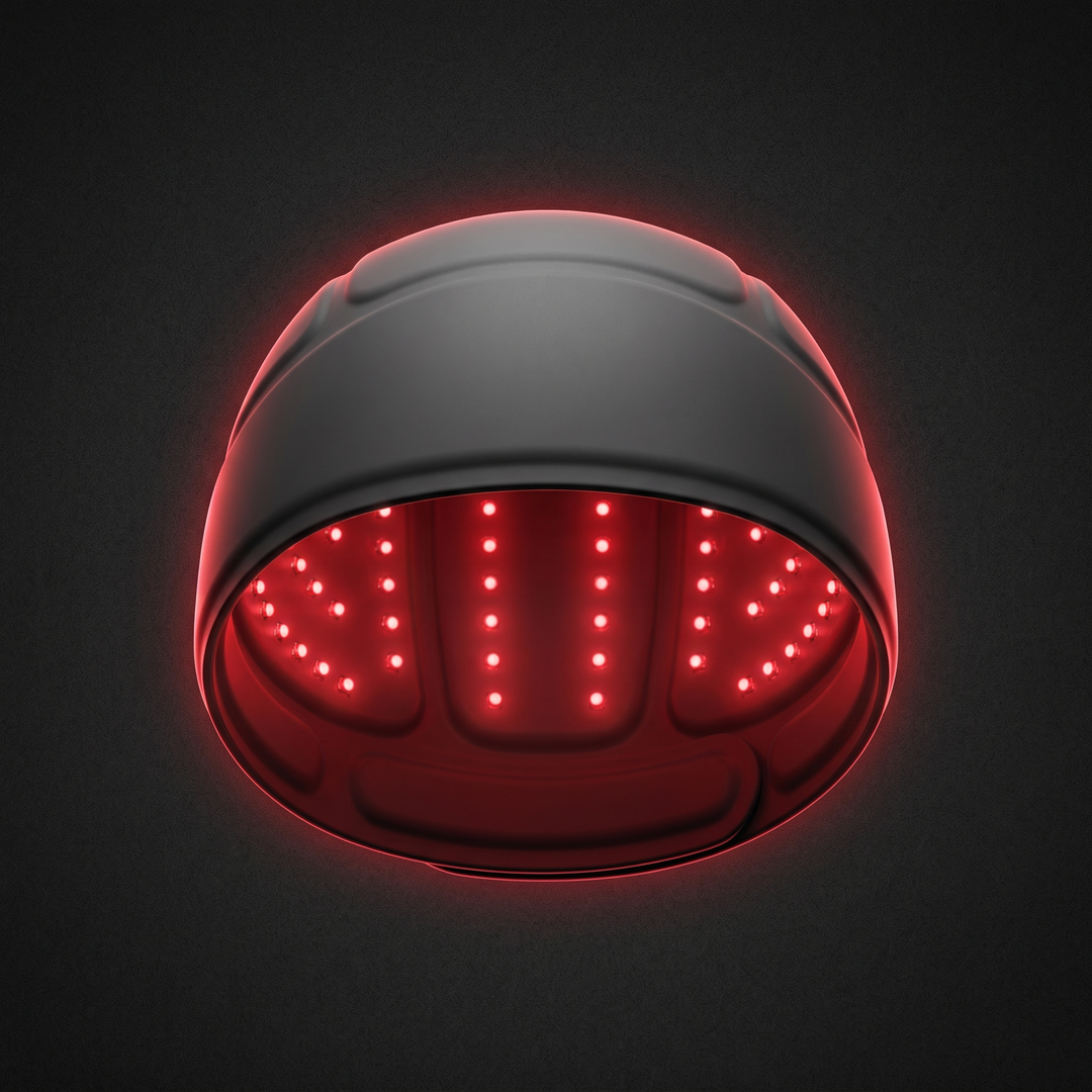 LED Red Light Scalp Care Cap for Hair Care Routine - Grey Front View