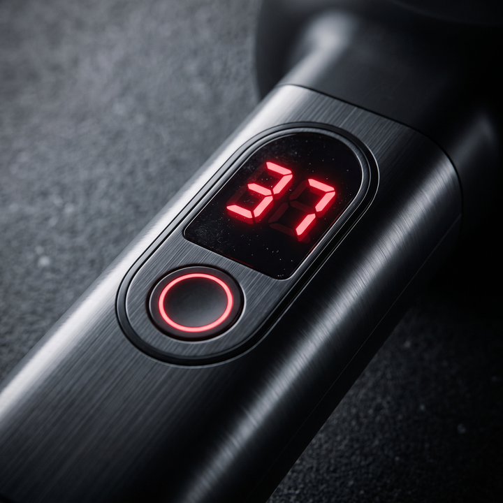 Close-up of the control unit with heat and compression setting controls