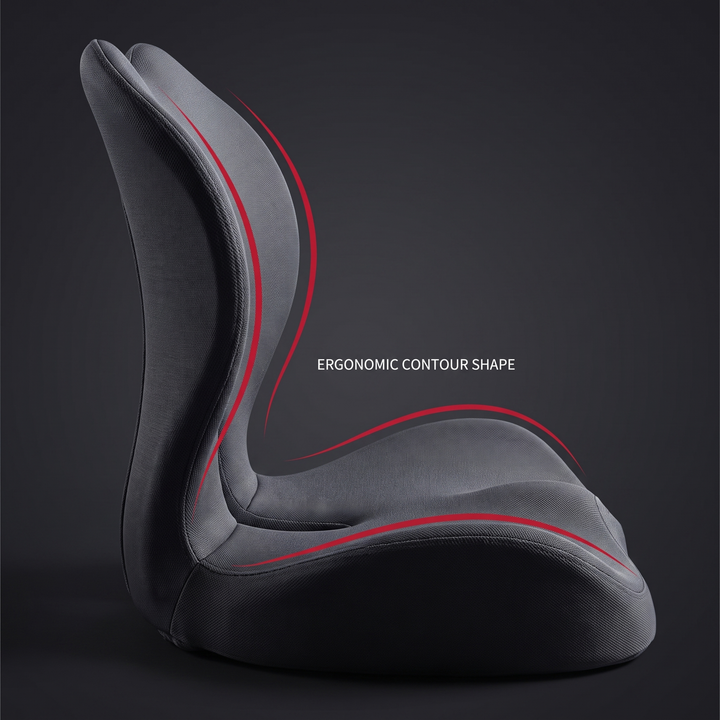 Side profile of the ergonomic contour shape of the lumbar support seat cushion