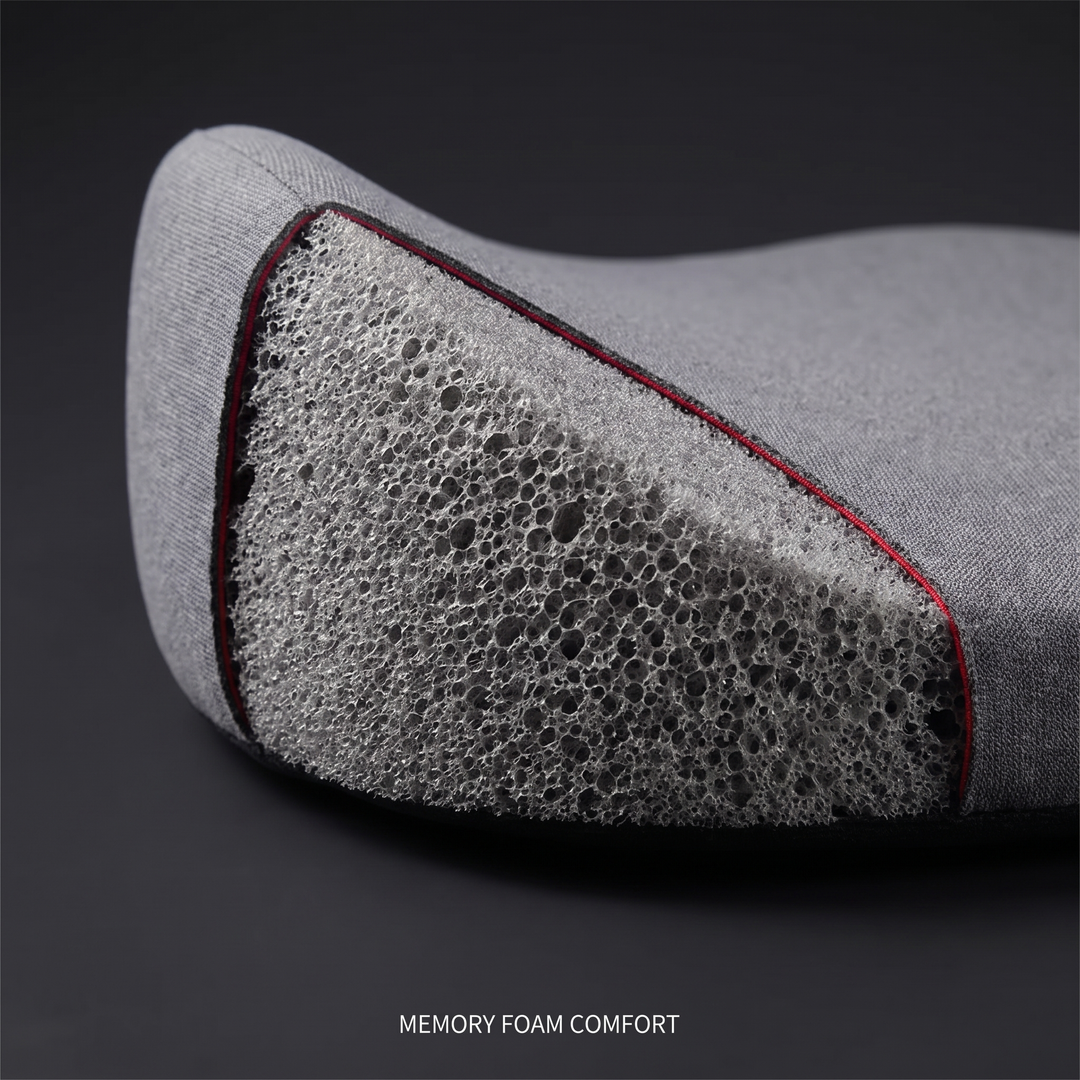 Close-up of the memory foam comfort cushion material used in the ergonomic lumbar support seat cushion