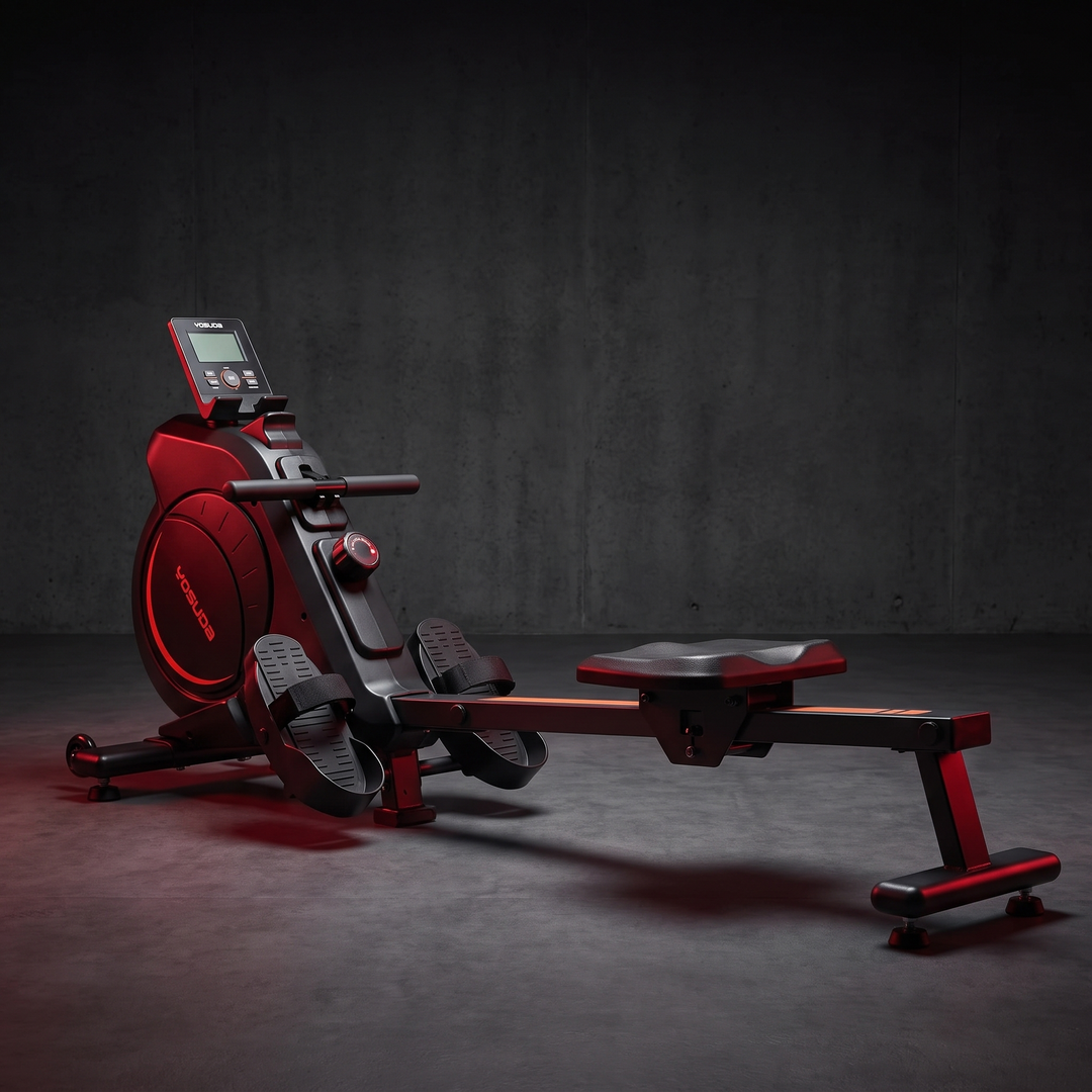 PHYSIOATHLETX Magnetic Rowing Machine 350 LB Capacity - hero unfolded