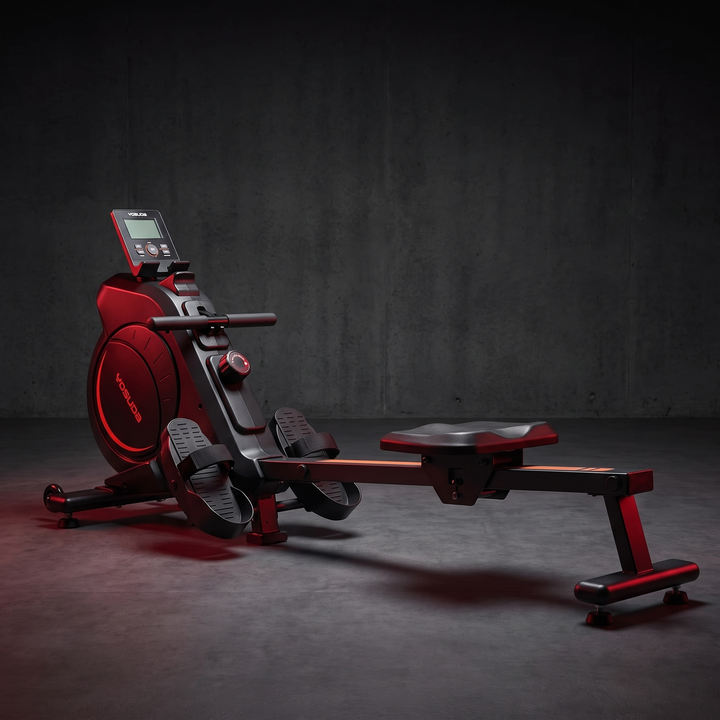 PHYSIOATHLETX Magnetic Rowing Machine 350 LB Capacity - hero unfolded