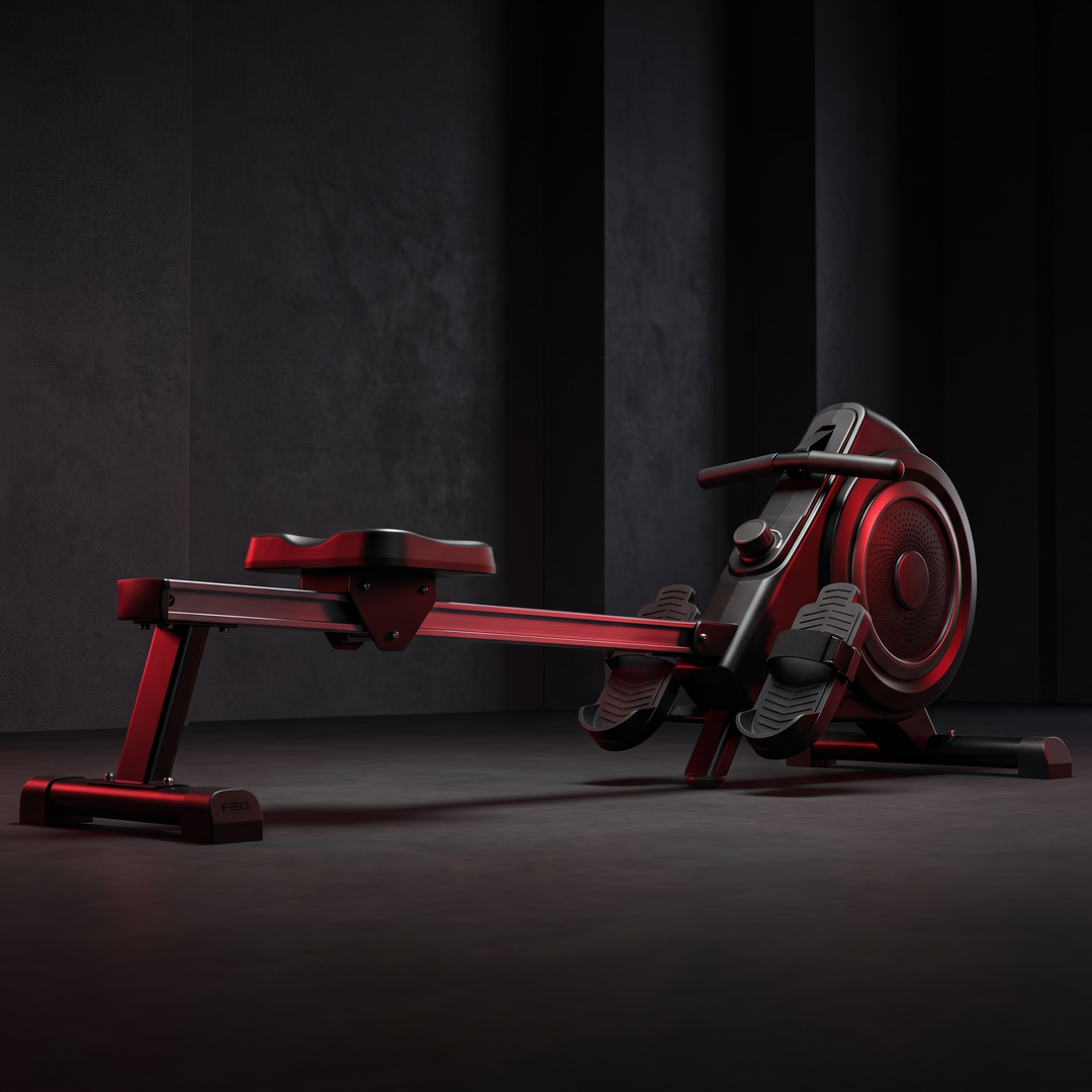 PHYSIOATHLETX Magnetic Rowing Machine 350 LB Capacity - side profile