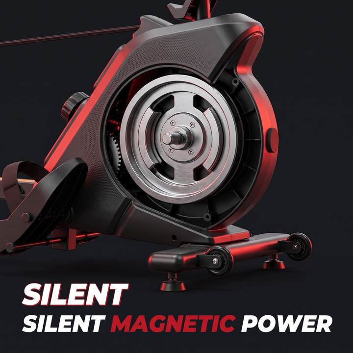PHYSIOATHLETX Magnetic Rowing Machine 350 LB Capacity - magnetic resistance mechanism