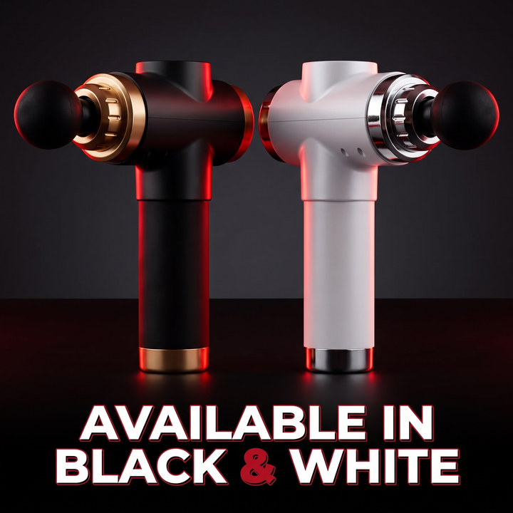 Professional Electric Massage Gun 11-Head Percussion Massager - Color Options Black White