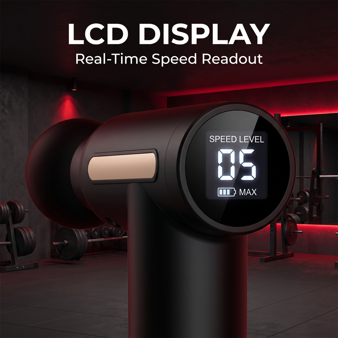 PHYSIOATHLETX Massage Gun - LCD Display Speed Readout