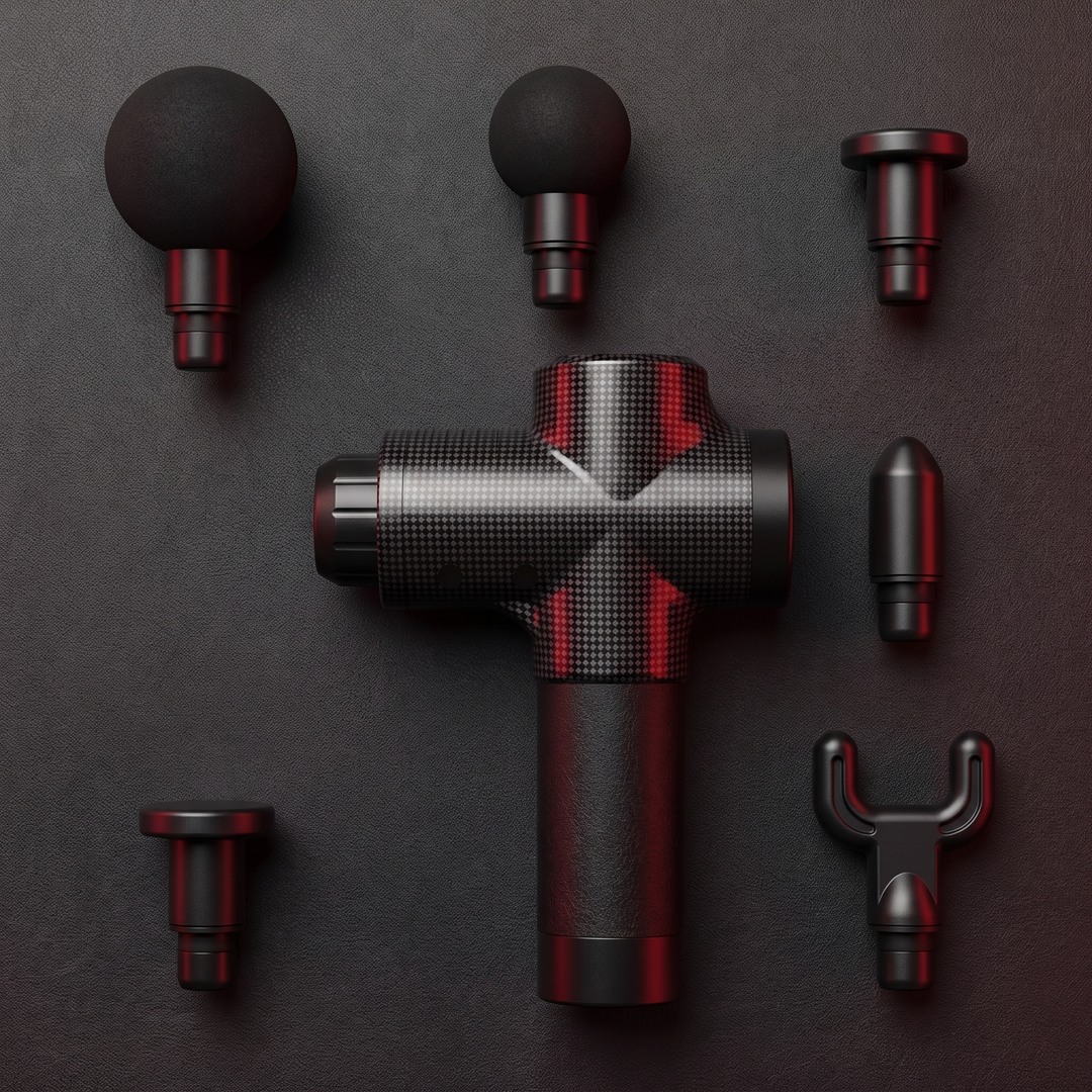 PHYSIOATHLETX Massage Gun with Interchangeable Attachment Heads