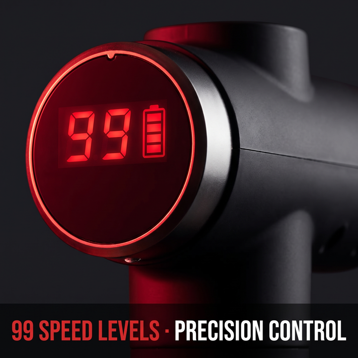 Professional Electric Massage Gun 11-Head Percussion Massager - LCD Display 99 Speed Levels