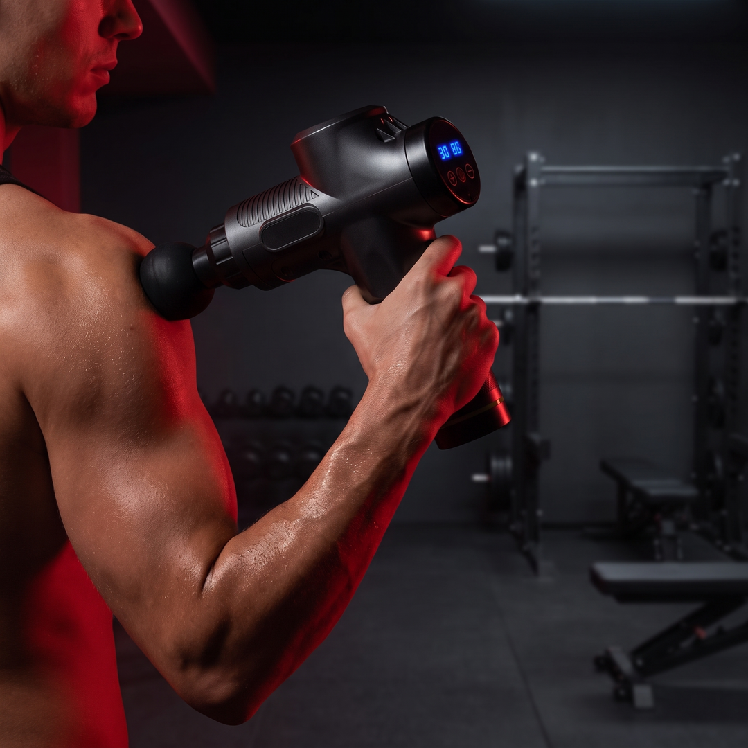 PHYSIOATHLETX Massage Gun - Post-Workout Gym Recovery Lifestyle