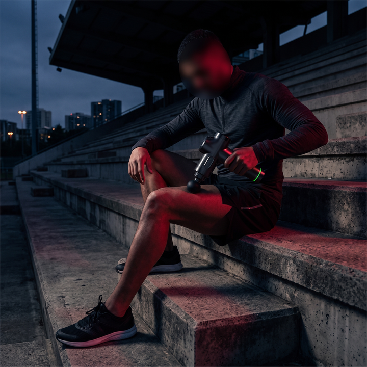 PHYSIOATHLETX Massage Gun - Post-Run Leg Recovery Lifestyle