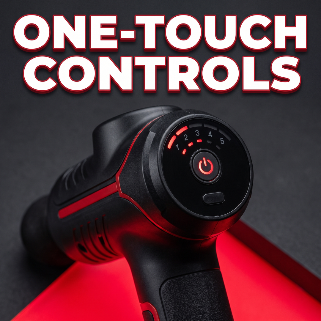 Professional Electric Massage Gun 11-Head Percussion Massager - Rear Controls