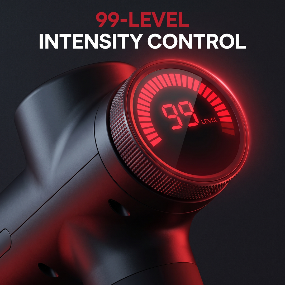 Professional Electric Massage Gun 11-Head Percussion Massager - 99-Level Speed Control