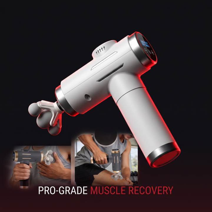 Professional Electric Massage Gun 11-Head Percussion Massager - White Hero Shot