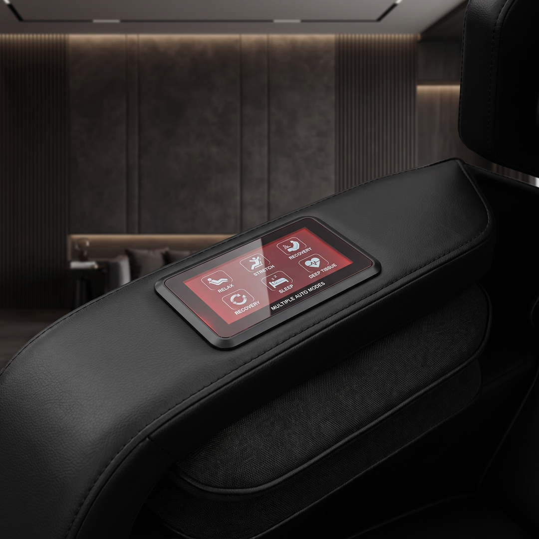 PHYSIOATHLETX Full Body Massage Recliner Chair - auto mode display detail, black