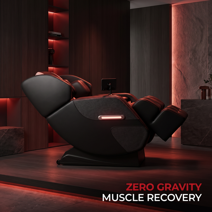 PHYSIOATHLETX Full Body Massage Recliner Chair - zero gravity recline, black