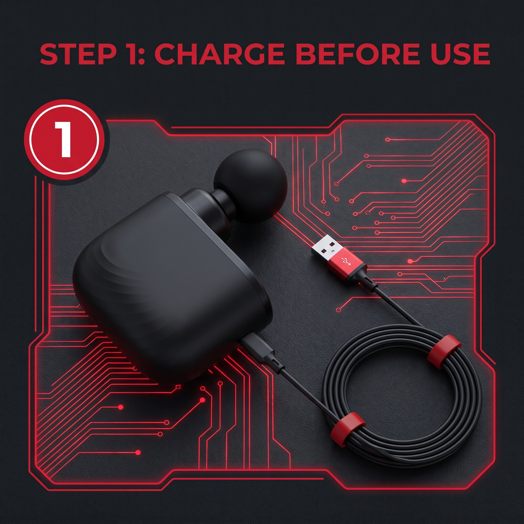 Step 1: charge the mini massage gun before use