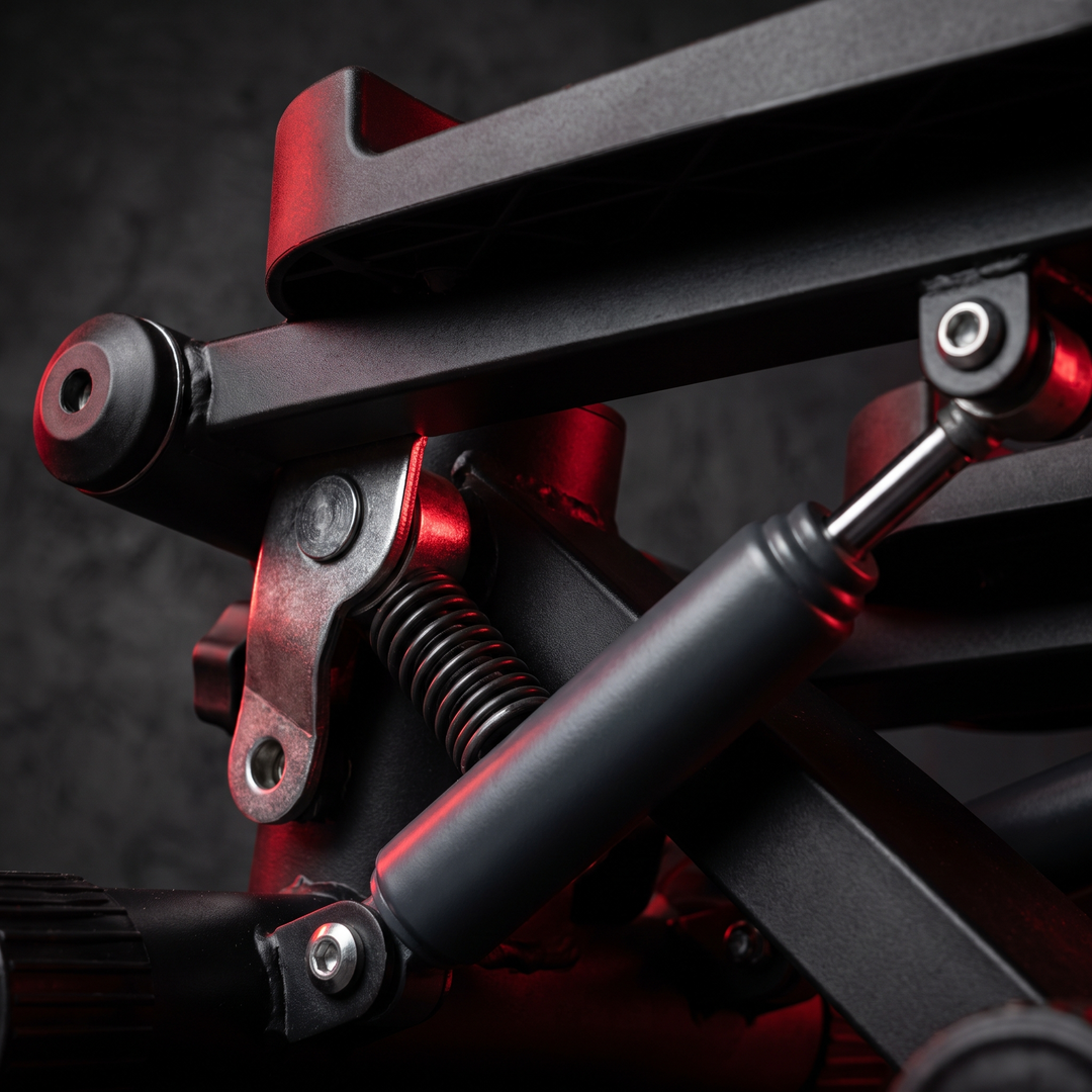Heavy-Duty Mini Stepper with Resistance Bands LCD Monitor - hydraulic pedal mechanism close-up