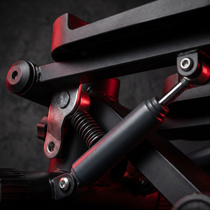 Heavy-Duty Mini Stepper with Resistance Bands LCD Monitor - hydraulic pedal mechanism close-up