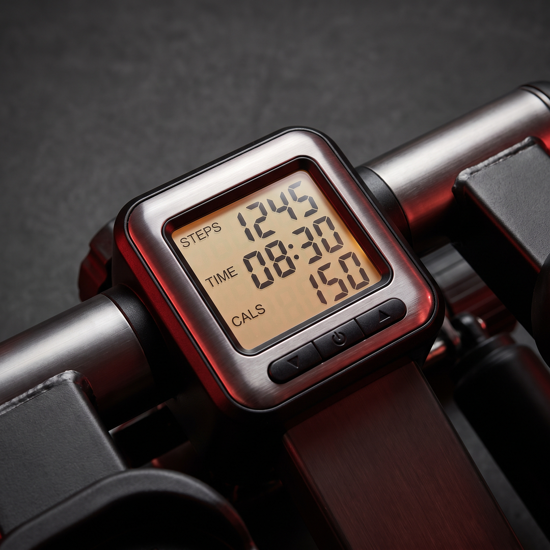 Heavy-Duty Mini Stepper with Resistance Bands LCD Monitor - LCD display close-up