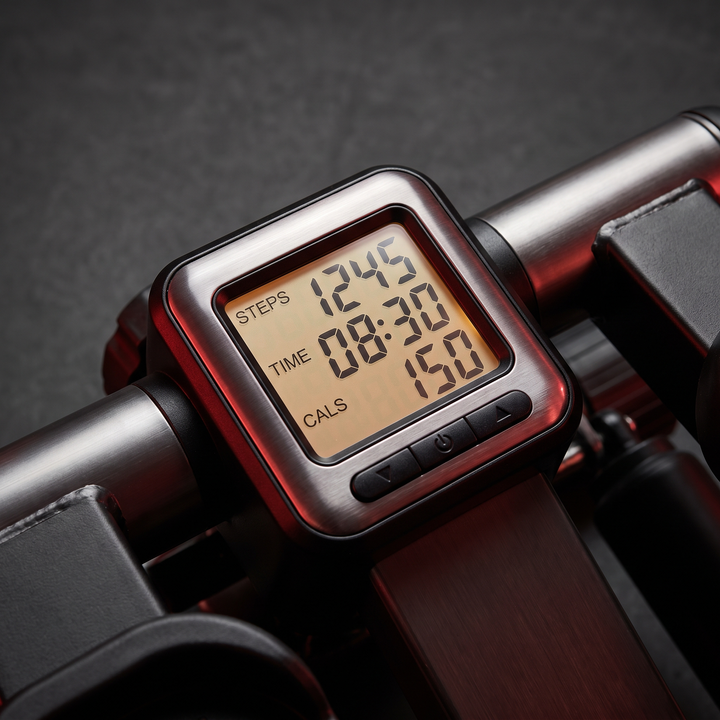 Heavy-Duty Mini Stepper with Resistance Bands LCD Monitor - LCD display close-up