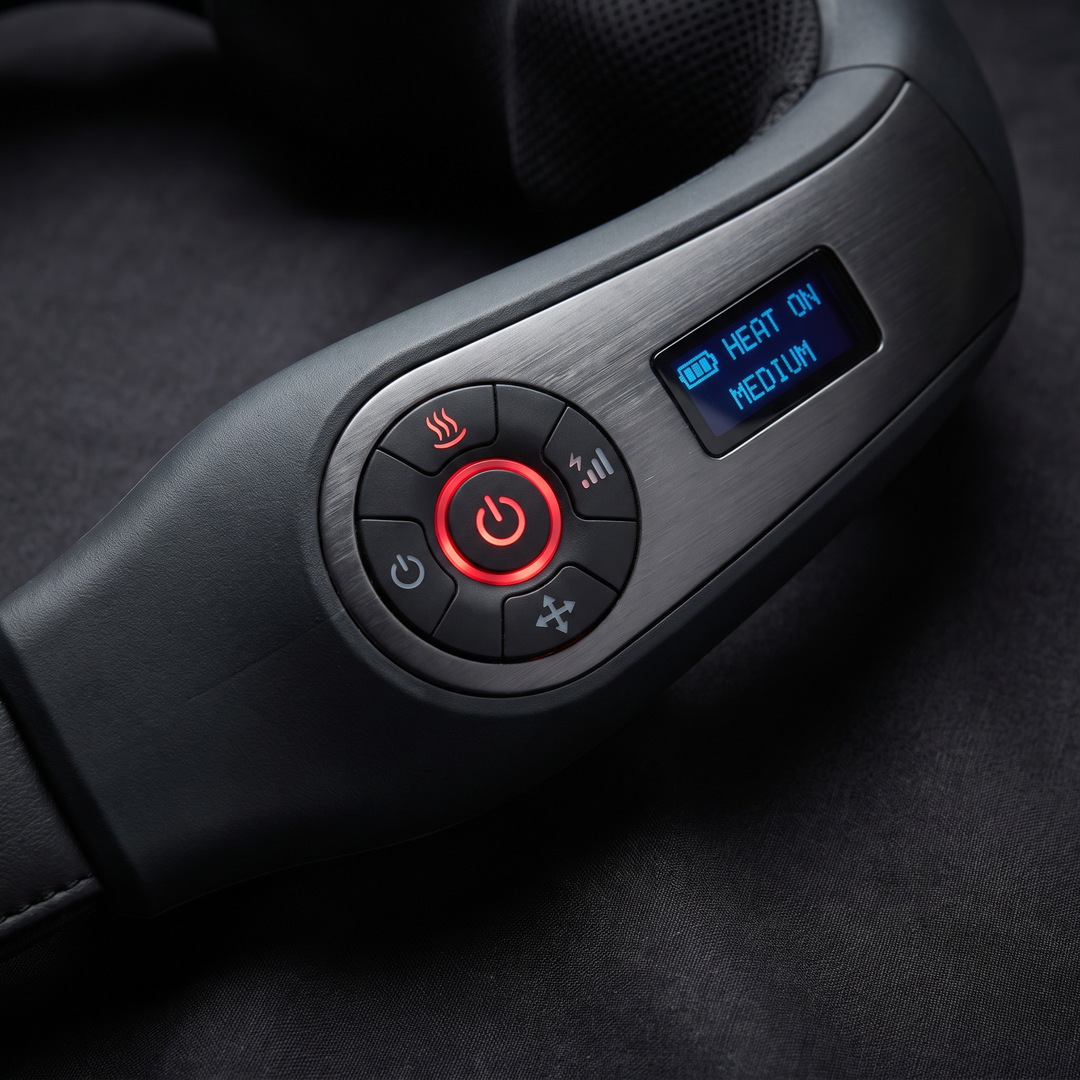 Simple control button and display panel on the neck and shoulder massager