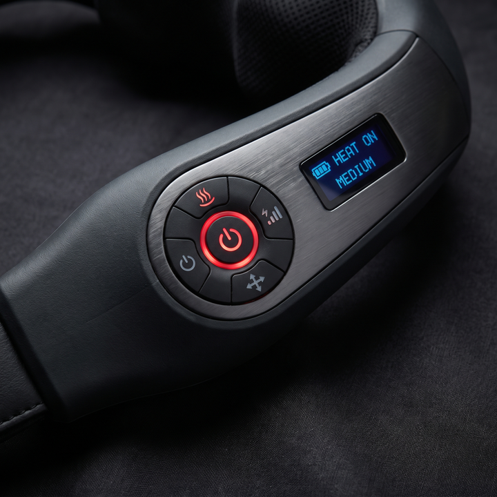 Simple control button and display panel on the neck and shoulder massager