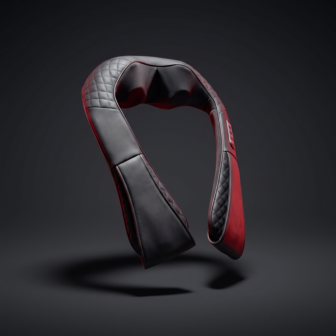 Gray neck and shoulder massager, front view