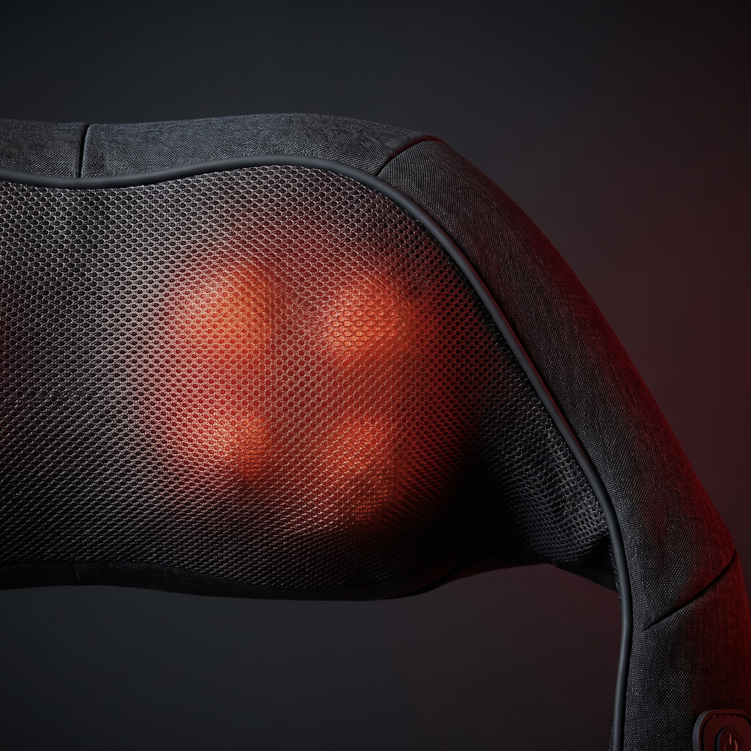 Heat compress function adding soothing warmth to the neck and shoulder massager