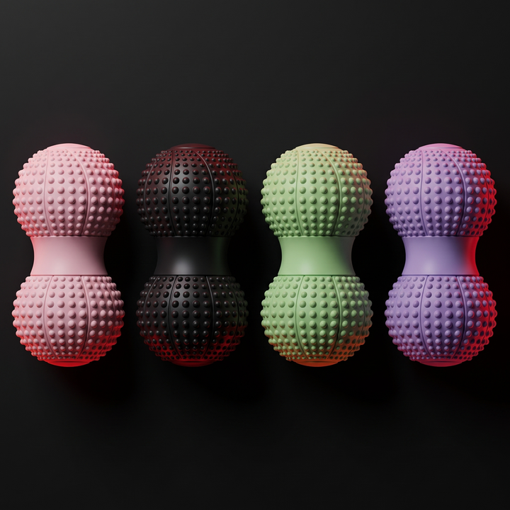 Professional Peanut Massage Ball TPE Raised Point Fascia Ball Back Waist Foot Myofascial Release Ball for Home Gym Recovery Mobility Rehab - All Colors