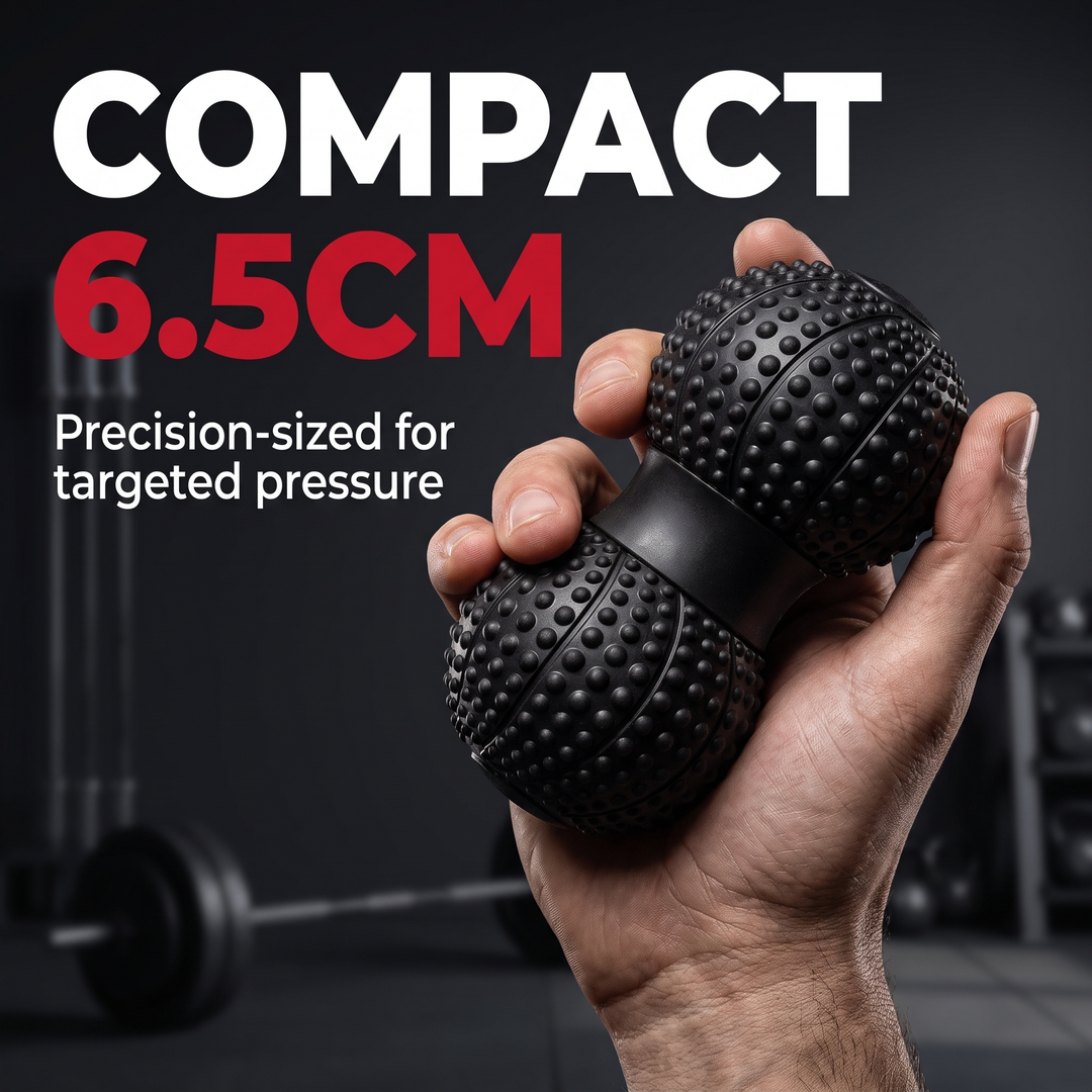 Professional Peanut Massage Ball TPE Raised Point Fascia Ball Back Waist Foot Myofascial Release Ball for Home Gym Recovery Mobility Rehab - Compact 6.5cm Size