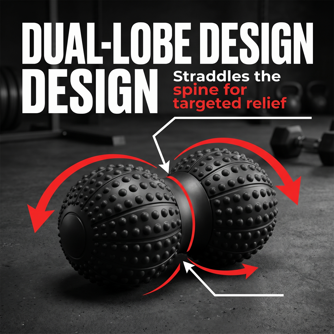 Professional Peanut Massage Ball TPE Raised Point Fascia Ball Back Waist Foot Myofascial Release Ball for Home Gym Recovery Mobility Rehab - Dual-Lobe Design