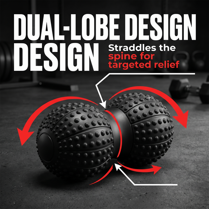 Professional Peanut Massage Ball TPE Raised Point Fascia Ball Back Waist Foot Myofascial Release Ball for Home Gym Recovery Mobility Rehab - Dual-Lobe Design