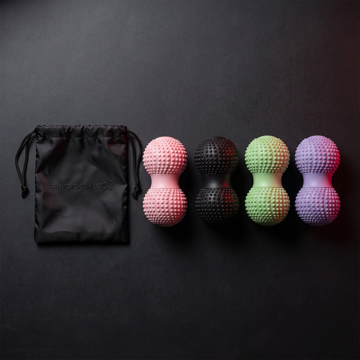 Professional Peanut Massage Ball TPE Raised Point Fascia Ball Back Waist Foot Myofascial Release Ball for Home Gym Recovery Mobility Rehab - Package Flat Lay