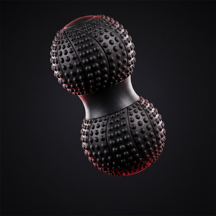 Professional Peanut Massage Ball TPE Raised Point Fascia Ball Back Waist Foot Myofascial Release Ball for Home Gym Recovery Mobility Rehab - Black