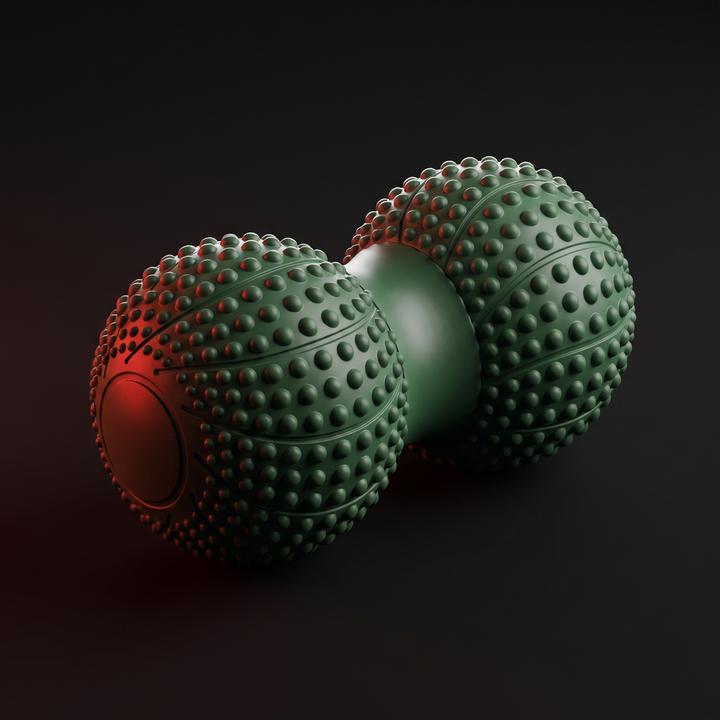 Professional Peanut Massage Ball TPE Raised Point Fascia Ball Back Waist Foot Myofascial Release Ball for Home Gym Recovery Mobility Rehab - Green
