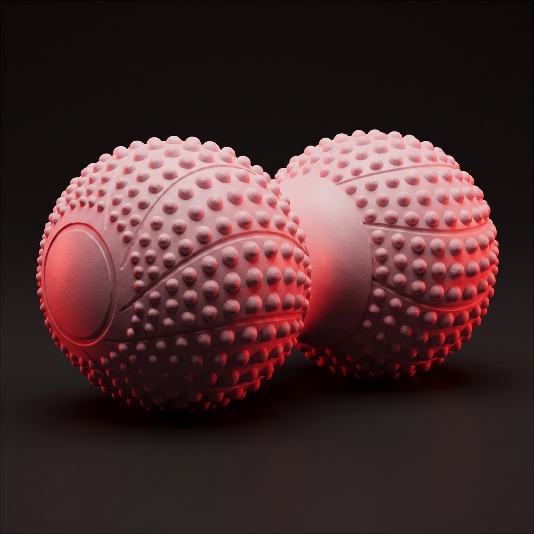 Professional Peanut Massage Ball TPE Raised Point Fascia Ball Back Waist Foot Myofascial Release Ball for Home Gym Recovery Mobility Rehab - Pink
