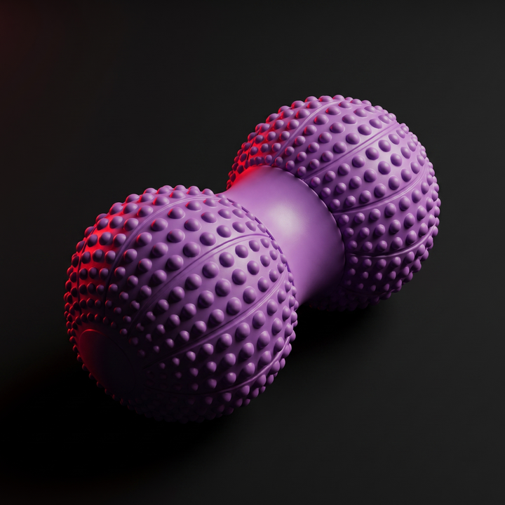 Professional Peanut Massage Ball TPE Raised Point Fascia Ball Back Waist Foot Myofascial Release Ball for Home Gym Recovery Mobility Rehab - Purple